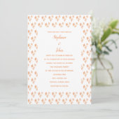Invitation Motif Floral Terracotta Orange Rustique Mariage (Debout devant)