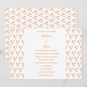 Invitation Motif Floral Terracotta Rustique Orange Mariage (Devant / Derrière)