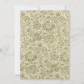 Invitation Motif Floral Vert Sage Antique Damas (Dos)