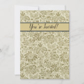 Invitation Motif Floral Vert Sage Antique Damas (Devant)