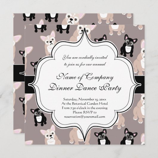 Invitation Motif français de chiot à chien roux (Devant / Derrière)