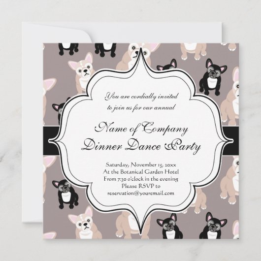 Invitation Motif français de chiot à chien roux (Devant)