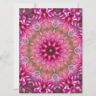 Invitation Motif géométrique à fleurs rose Mandala-67545
