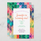 Invitation Motif géométrique Abstrait coloré. (Devant / Derrière)