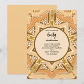 Invitation Motif géométrique abstrait marron moderne (Devant / Derrière)