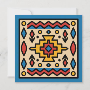 Invitation Motif géométrique amérindien du Sud-Ouest