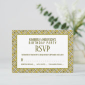 Invitation Motif géométrique doré, moderne Anniversaire RSVP (Debout devant)
