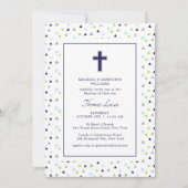 Invitation Motif géométrique moderne Abstrait Baptême croisé (Devant)