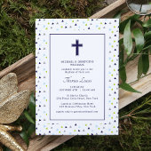 Invitation Motif géométrique moderne Abstrait Baptême croisé