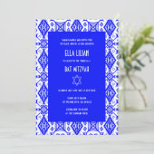 Invitation Motif géométrique personnalisé Barre photo Mitzvah (Debout devant)