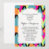 Invitation Motif géométrique style mariage 80's (Devant / Derrière)
