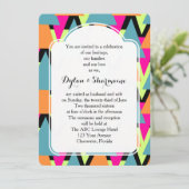 Invitation Motif géométrique style mariage 80's (Debout devant)