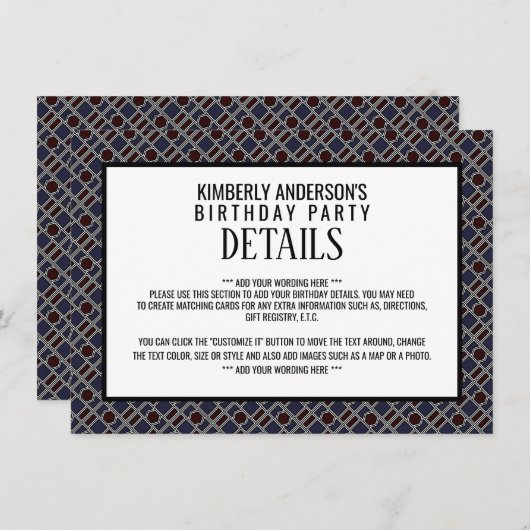 Invitation Motif géométrique tendance, moderne détails d'anni (Devant / Derrière)