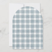 Invitation motif gingham baptême noeud bleu (Dos)