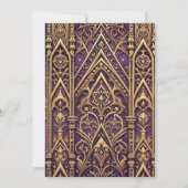 Invitation Motif gothique victorien imprimable violet et or (Devant)
