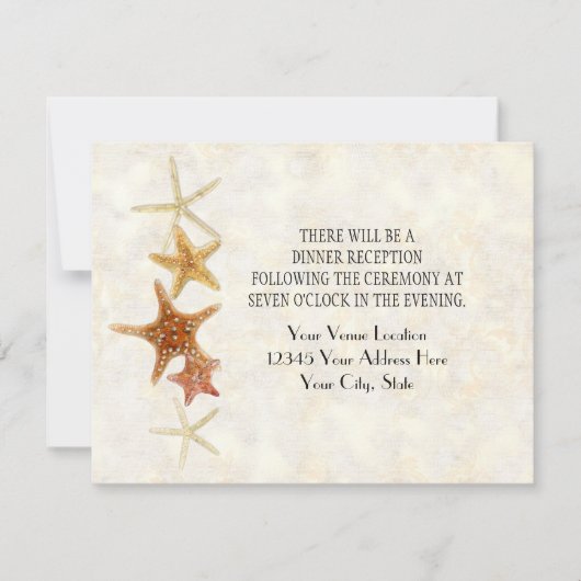 Invitation Motif grec moderne Starfish Beach Mariage (Devant)