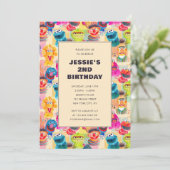 Invitation Motif illustré de la rue Sésame | Anniversaire (Debout devant)