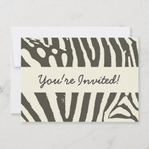 Invitation Motif imprimé animal à rayures zèbres modernes