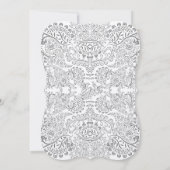 Invitation Motif Inséparable gris Whimsical Peacock Mariage (Dos)