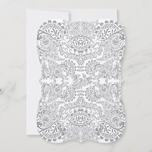 Invitation Motif Inséparable gris Whimsical Peacock Mariage (Dos)