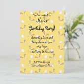 Invitation Motif jaune de lacrosse (Debout devant)