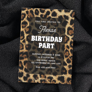 Invitation Motif léopard anniversaire
