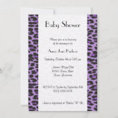 Invitation Motif léopard, léopard pourpre, Baby shower (Devant)