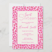 Invitation Motif léopard rose chaud (Devant)