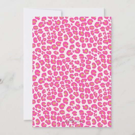 Invitation Motif léopard rose chaud (Dos)