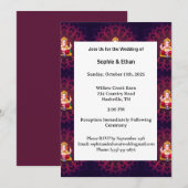 Invitation Motif Mandala Ganesh Violet Vibrant (Devant / Derrière)