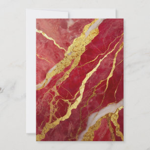 Invitation Motif Marbre Rouge avec Or
