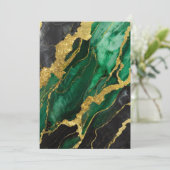 Invitation Motif Marbre Vert avec Or (Debout devant)