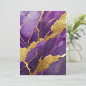 Invitation Motif marbre violet avec or (Debout devant)