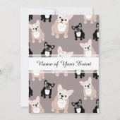 Invitation Motif mignon de chiot de bouledogue français (Devant)
