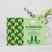 Invitation Motif mignon de trèfle de la Saint-Patrick (Debout devant)
