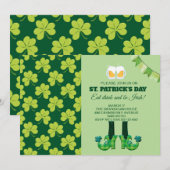 Invitation Motif mignon de trèfle de la Saint-Patrick (Devant / Derrière)
