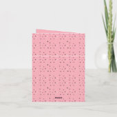 Invitation Motif Minimal de Visages de Chat sur Fond Rose – P (Dos)