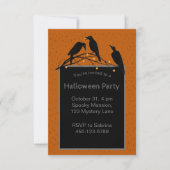 Invitation Motif minimaliste des ravens noirs d'Halloween (Devant)