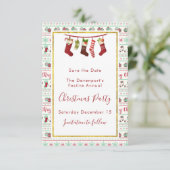 Invitation Motif moche de Noël Sauver la date (Debout devant)