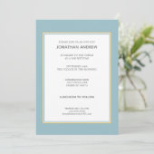 Invitation Motif moderne Blue White & Gold Bar Mitzvah (Debout devant)