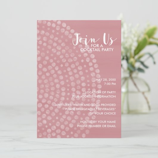 Invitation Motif moderne Circle Dot - Cocktail Mauve (Debout devant)