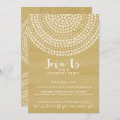 Invitation Motif moderne Circle Dot - Gold Cocktail Party (Devant / Derrière)