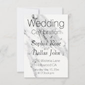 Invitation Motif moderne en marbre blanc gris noir (Devant)