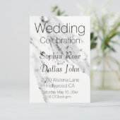 Invitation Motif moderne en marbre blanc gris noir (Debout devant)