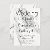 Invitation Motif moderne en marbre blanc gris noir (Devant / Derrière)