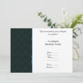 INVITATION MOTIF MODERNE NOIR BLEU ENTERREMENT DE GARÇON (Debout devant)