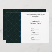 INVITATION MOTIF MODERNE NOIR BLEU ENTERREMENT DE GARÇON (Devant / Derrière)