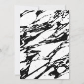Invitation Motif moderne noir et Marbre blanc (Dos)