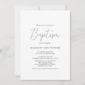 Invitation Motif moderne violet | Baptême (Devant)