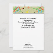 Invitation Motif multicolore Retro Atomic Starburst (Devant)